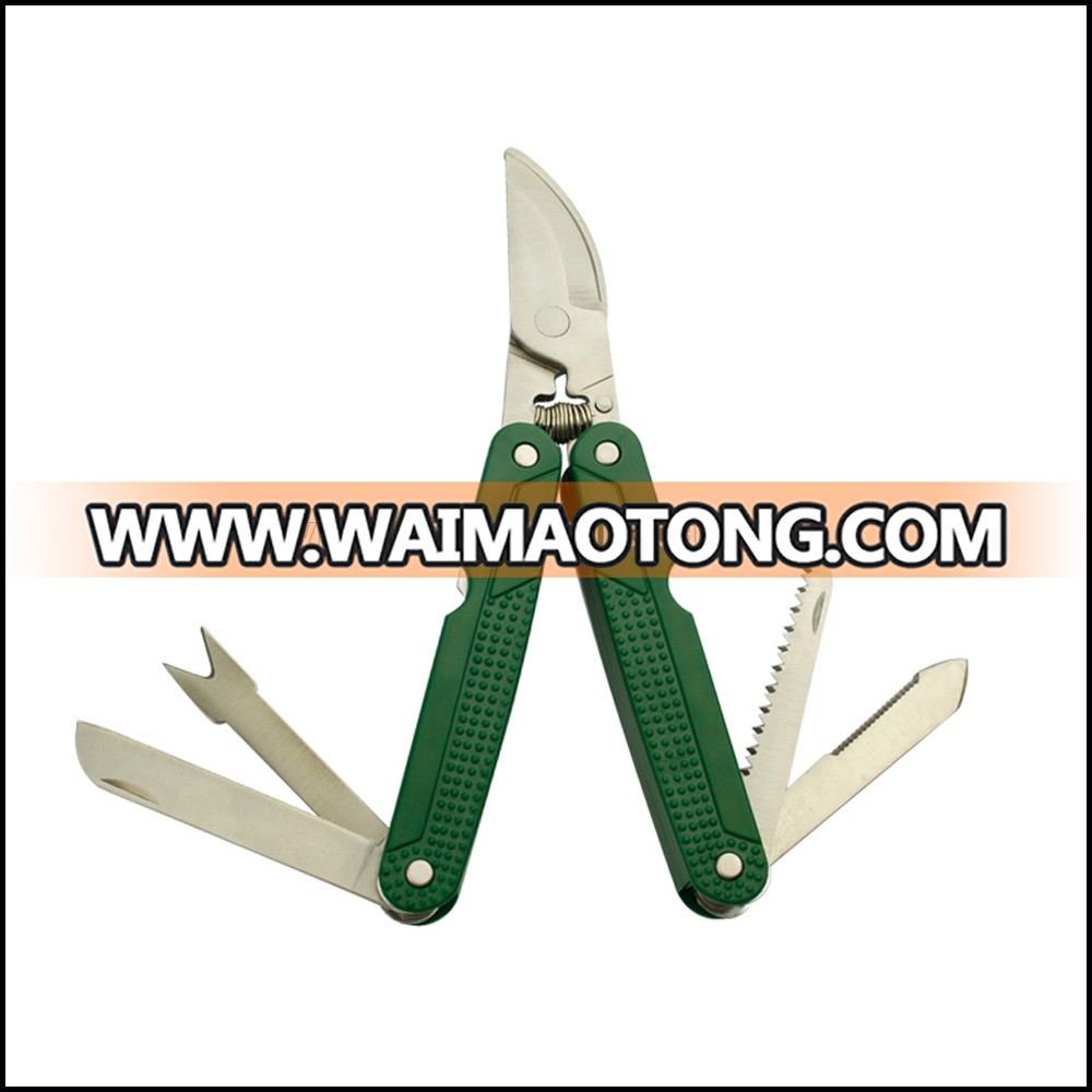 multi stainess steel garden pocket secateurs /pruning scissors pruner /shear cutting tools