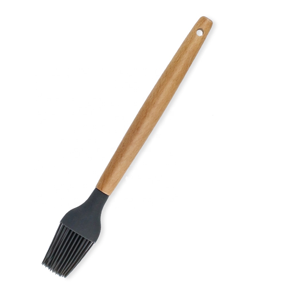 Heat Resistant  Wooden Handle Silicone  Grill Oil Brush